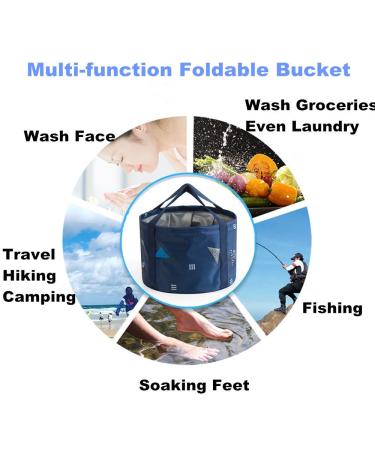 24L Foldable Feet Soaking Bath Tub | Portable Foot Soak Spa Basin for Camping | Dark Blue Collapsible Bucket (811 Ounce) - Buy Online on GoSupps.com