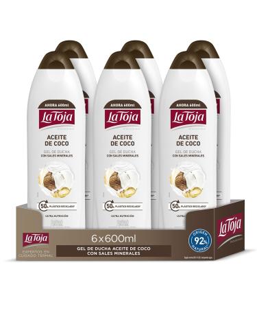 La Toja La Toja Coconut Oil Shower Gel 6 Pack 600ml (3600ml) Soft Skin Care and Full of Vitality Protects Against Dryness