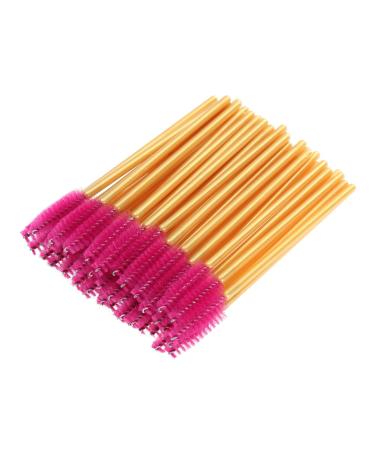 KALLORY 50 Pcs Colored Mascara Lash Bonder Mascara Black Eyelash Mascara Brush Eyelash Brush Stick Make up 50 Pcs Rose