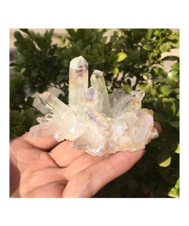 Stone Crafts Rare Beautiful White Flame Aura Quartz Crystal Cluster Specimen Reiki Crystals