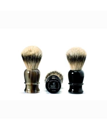 Shaving brush hand-tied hand-filled genuine black horn handle - Direct from France