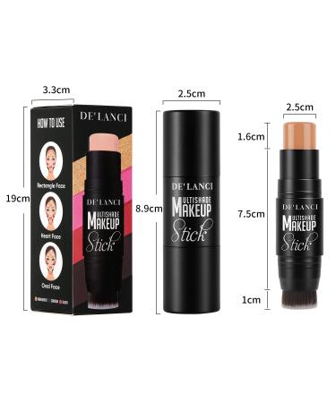 Afflano 2-in-1 Contour Stick Makeup Brush - Longwear Waterproof Brightening and Shading Face Body Pencil - Orange Concealer Stick for Dark Circles - 02 Caramel - Buy Online on GoSupps.com