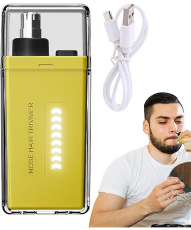 Nose Hair Trimmer Rechargeable Nose Trimmer | Waterproof Ear Trimmer and Body Grooming Portable Nose Clippers for Men Yellow - Buy Online on GoSupps.com