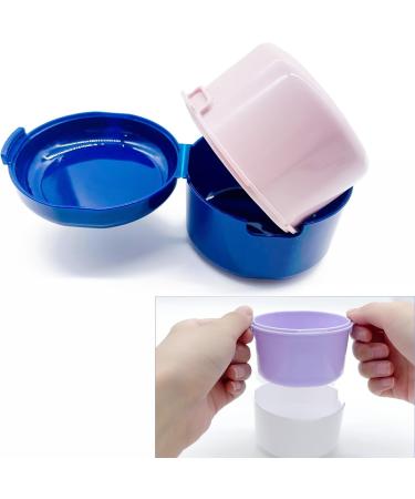 Prosthesis Box Container Set - 2-Piece Cleaning & Storage Solution for Dentures | White & Blue - Buy Online on GoSupps.com