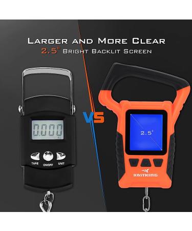 KastKing Fish Scale  WideView Floating Waterproof Digital Scale  2.5 Large LCD Display  110lb Capacity  Multi-Mode Pound/Ounces & Kilograms  Stores up to 9 Weights  Fishing Gifts for Men B: Orange combo - Buy Online on GoSupps.com