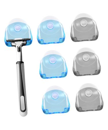 Magiclulu 6 pieces of suction shaver holder suction hook shaver holder hook sucker holes Sucker holder Saudribe Razor holder Razor holder for shower wall bathroom accessories wall hooks