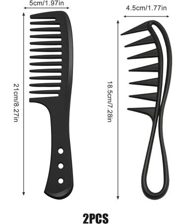 2 Pcs Wide Tooth Shark Hair Comb for Curly Thick Hair - Black - Buy Online on GoSupps.com