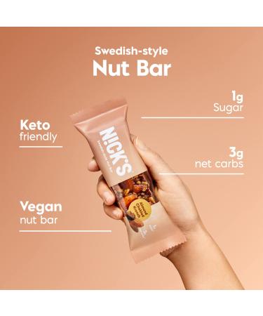 Nick's Keto Almond Chocolate Nut Bar - 1g Sugar, 3g Net Carbs, Pack of 12 - Healthy Snack for Sports & Outdoor Activities - Buy Online on GoSupps.com