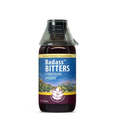 WishGarden Herbs Badass Bitters - Natural Digestive Bitters Made with Organic Gentian Root & Fenugreek Seed Bitters for Digestion Stimulates Digestive Enzymes Function Digestion Supplement 4oz 4 Fl Oz (Pack of 1)
