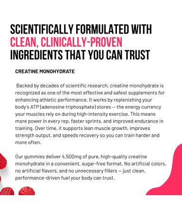 Sweet Cre Creatine Monohydrate Gummies 90 Count 4500mg Creatine Supplement Energy Chews Delicious Watermelon Flavor No Added Sugars Artificial Flavors Ideal for Gym Pre Workout Gummies - Buy Online on GoSupps.com