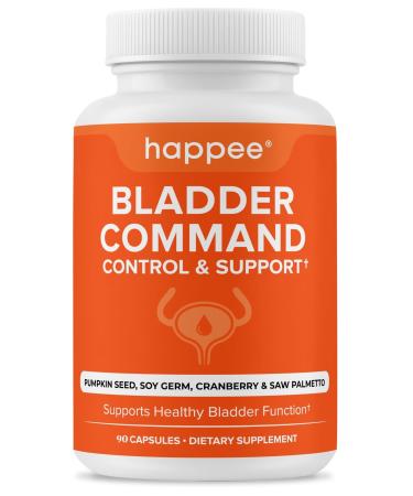 Happee Overactive Bladder Control Supplement for Women & Men - Pumpkin Seed Extract Soy Germ Saw Palmetto & Cranberry Blend - Bladder Support for Urinary Frequency Leaks & Urgency - 90 Capsules