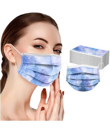 DeaamyGly 50 Pack Colorful 3-Layer Disposable Face Masks | Breathable Non-Woven Mouth-Nose Protection for Adults | Versatile Neck Gaiter Bandana (A025) - Buy Online on GoSupps.com