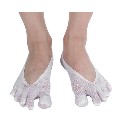 Five Finger No Show Socks - Soft Flexible & Deodorizing - Perfect for Comfort (White) - Buy Online on GoSupps.com