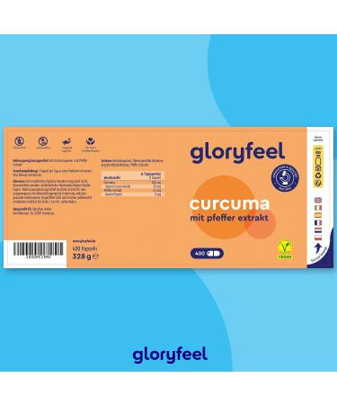 Kurkuma 400 Capsules - High-Dose Vegan Turmeric from India (700mg) with Curcumin & Piperine - Laboratory Tested Additive-Free 13 Months Supply - Buy Online on GoSupps.com