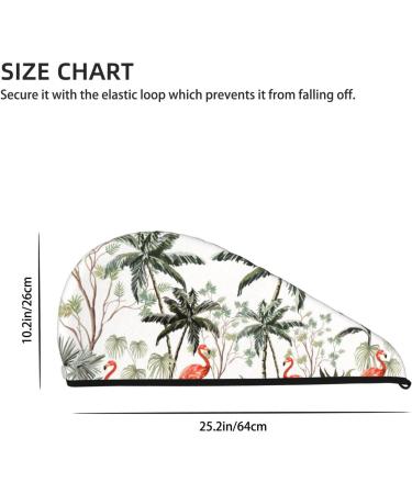 Flamingo Palm Trees Microfiber Hair Towel - Super Absorbent Coral Velvet Wrap for Long Curly & Thick Hair - Quick Dry Towel for Women - Buy Online on GoSupps.com