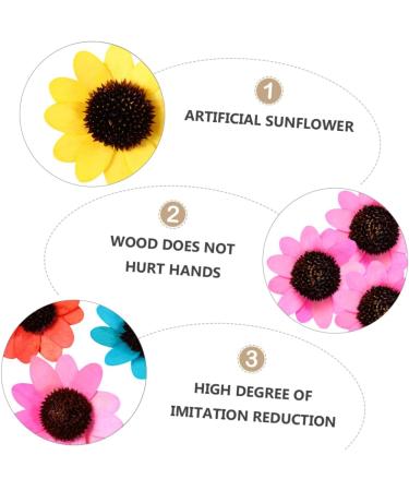 Zerodeko 10Pcs manual Accessories wooden bulk flower head artificial sunflower head wedding petal sunflower wreath decorate Ornament decorations crafts sunflower flower Colorful 6x6cm - Buy Online on GoSupps.com