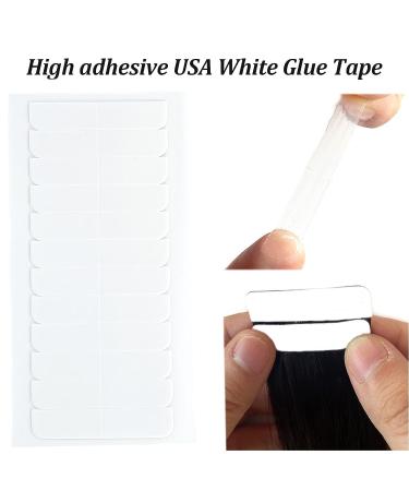 120 Double Sided Hair Extension Tape Tabs - USA White Adhesive Tapes for 12 Inch Tape-in Extensions - 4 x 0.8 cm 120PCS - Buy Online on GoSupps.com