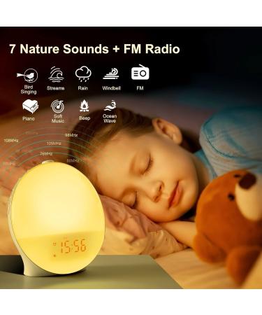 Artinabs Daylight Alarm Clock | Sunrise Sunset Simulation 8 Natural Sounds Dual Alarms 15-Color Bedside Lamp for Kids & Adults - Buy Online on GoSupps.com