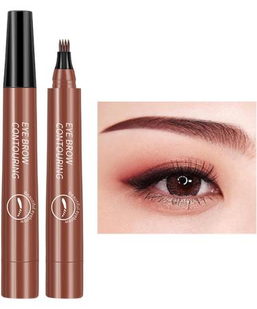 eyebrow pencil Waterproof eyebrow pen with 4 tips eyebrow pen liquid eyebrows long lasting eyebrow pencil creates natural makeup Redbrown - Buy Online on GoSupps.com