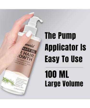 GoldWorld Rosemary Oil for Hair Growth w/Derma Roller Hair Growth Men Women 100ml Light-Weight Non-Greasy Hair Growth Oil Serum Reduce Beard Hair Loss Diluted Rosemary Oil Dry Damaged Hair Tonic - Buy Online on GoSupps.com