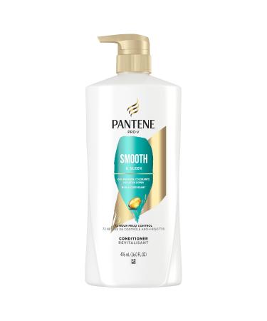 Pantene Conditioner with Frizz Control Smooth & Sleek Safe for Color-Treated Hair 476 mL Conditioner 476 ml (Pack of 1)