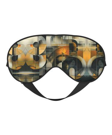 SSIMOO Abstract Geometric Sleep Mask-Adjustable Breathable Fashionable Eye Mask for A Comfortable Sleep Experience Black