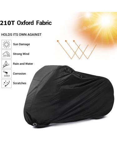 Premium Ohuhu Bicycle Garage - Waterproof 210T Nylon Bike Cover | High-Quality Tarpaulin 200x110x70 cm | Durable Black Protective Storage - Buy Online on GoSupps.com