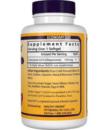 Buy Healthy Origins CoQ10 100mg - Kaneka Q10 150 Softgels | Premium Heart Health Supplement | International Shipping Available - Buy Online on GoSupps.com