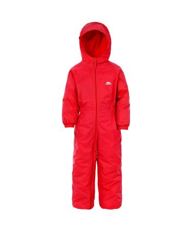 Trespass Kids' Waterproof Drip Drop Outdoor Rain Suit 2-3 Years Signal Red