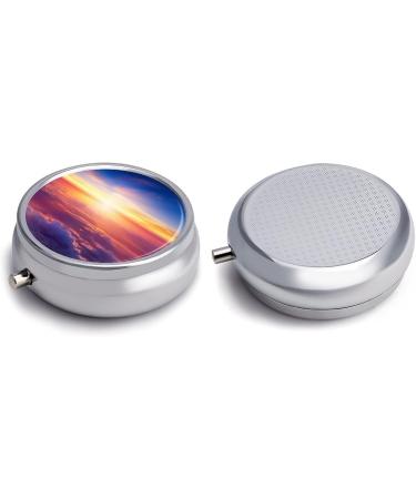 Buy 3 Compartment Travel Pill Box - Portable Medicine Organizer with Beautiful Sunrise Design - Perfect for Purse & Pocket - Ideal for Travel - Buy Online on GoSupps.com
