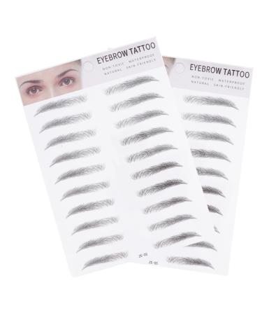 Housoutil 2pcs 3d Eyebrow Stickers Natural Eyebrow Shaper Artificial Eyebrow Water Proof Transfer Stickers 6d
