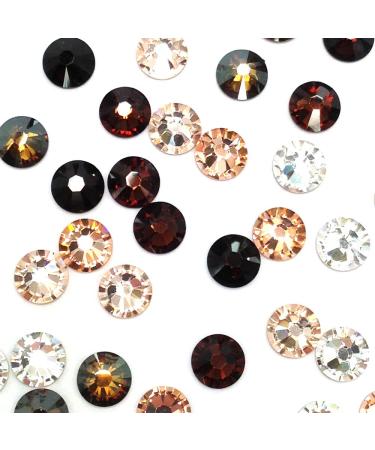 144 pcs (1 Gross) Swarovski 2058 Xilion Rose Crystal Flat Backs No-Hotfix Rhinestones Nail Art Brown & Peach Colors Mix ss5 (1.8mm) from Mychobos (Crystal-Wholesale) Round Tiny