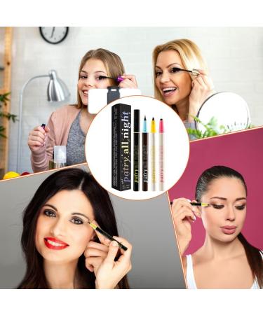 Eyeliner Waterproof AntiFade Makeup 4 Pcs Fine Tip Eyeliner for lovers of beautiful women girlfriends for daily wedding stage performances - Buy Online on GoSupps.com