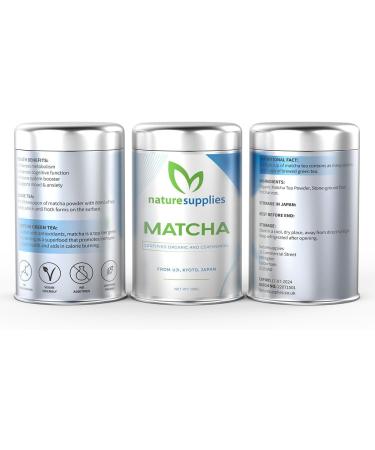 Matcha Green Tea Powder | Macha Japanese Ceremonial Grade from Uji Kyoto First Harvest Stone-Ground AAAAA Certified Natural Energy & Focus Vegan Detox Superdrink | Naturesupplies (100g) 100.00 g (Pack of 1) - Buy Online on GoSupps.com