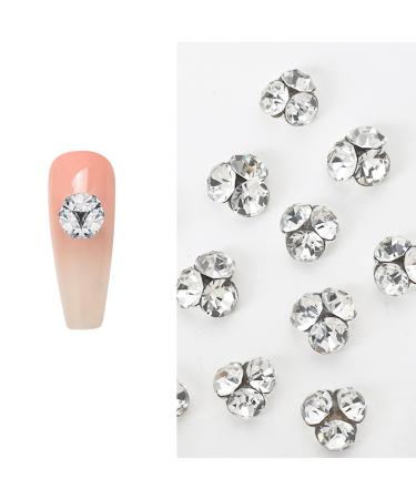 Nail Clear Nails Art White Nail Nail Rhinestones Nails Art Decorations for Acrylic Nails Nail Rhinestones Clear Nail White Nail Crystal Nails Art Decoration 7mm