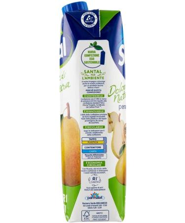 Parmalat Santal Succo di Frutta Pera Dolce di Natura Zero Zuccheri Aggiunti pears fruit juice zero added sugar Refreshing drink Tetrapack 1000 ml - Buy Online on GoSupps.com