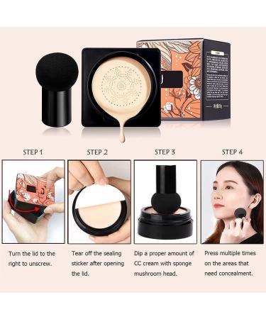 mayace CC Cream Mushroom Head Air Cushion Foundation SPF 50 - 2 Pcs Natural Set - Buy Online on GoSupps.com