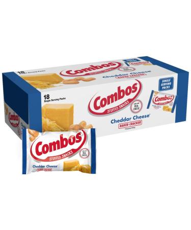 COMBOS Cheddar Cheese Cracker Baked Snacks 1.7 Ounce (Pack of 18)