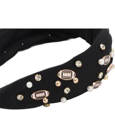 Valentine Day Rhinestone Knotted Headband for Women with Top Knot Design Exquisite Appearance for Matching Clothes (Black) - Buy Online on GoSupps.com