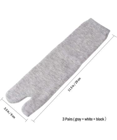 HEALIFTY Elastic Cotton Flip Flop Socks 3 Pairs - White Grey Black - Buy Online on GoSupps.com