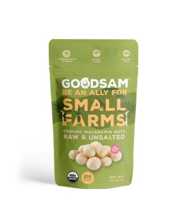 GOODSAM - Organic Macadamia Nuts, Halves and Whole Blend, NON GMO, Direct trade, Vegan, Gluten free, Keto friendly, Regenerative Farming - 8 oz , Raw & Unsalted