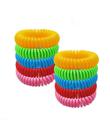 Scentpellent Mosquito Bracelets 10pcs, 100% All Natural Plant-Based Oil Mosquito Bands, Travel Insect Bracelet, Soft Material for Kids & Adults, Keeps Insects & Bugs Away (Mixed Colors)