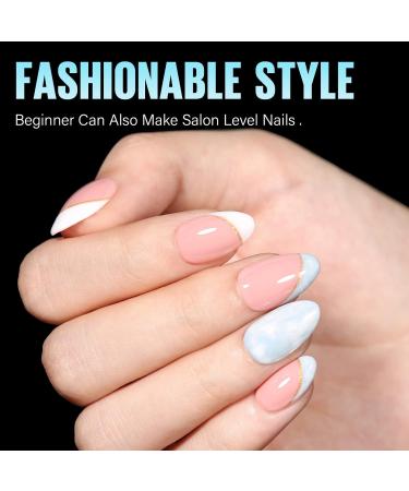 Tomicca Almond Short Nail Tips - 240 Pieces Gel & Acrylic Full Cover Pre-shaped Half Matt Tips in 15 Sizes - Buy Online on GoSupps.com