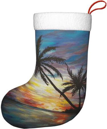 Ffexs Pier Lights Velvet Christmas Socks One Size Tropical Sunset for New Year & Holiday Cheer - Buy Online on GoSupps.com