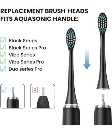 Replacement Toothbrush Heads Compatible with AquaSonic Black Vibe & Duo Series - Pack of 10 - Buy Online on GoSupps.com