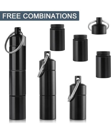 GREVOSEA Waterproof Mini Pill Keychain - 6 Partable Aluminum Alloy Capsule Box with 3 Compartments - Portable Tablet Organizer for Travel - Buy Online on GoSupps.com