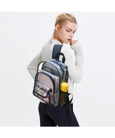 Small Clear Backpack Stadium Approved Heavy Duty Clear Mini Backpack Transparent Book bag for Concert Work Sport Games Festival - Buy Online on GoSupps.com