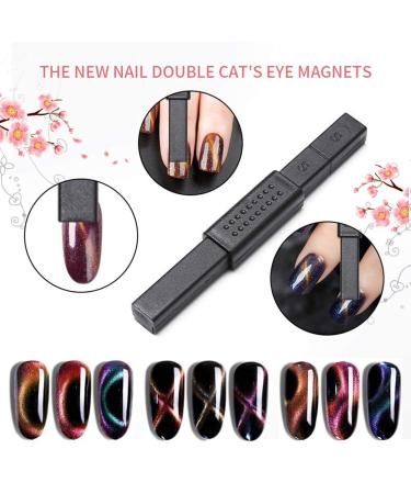 PhantomSky Magnet Stick & Plate Set for Manicure Nail Art - 15Pcs 3D Magnetic Cat Eye Gel Polish DIY Tool - Buy Online on GoSupps.com