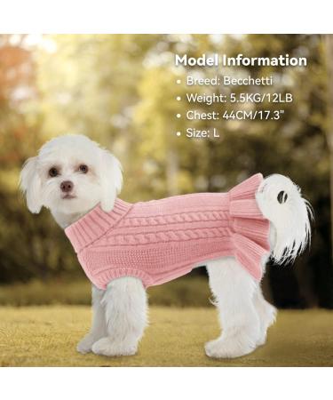 Winter Dog Sweater Princess Dress - Turtleneck Puppy Sweater for Medium Dogs | Soft Pink Pullover for Autumn & Winter - Buy Online on GoSupps.com