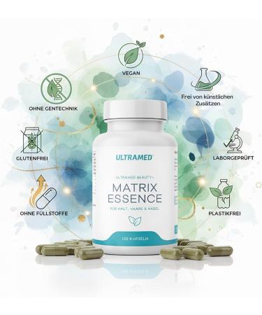  UltraMed Beauty+ Matrix Essence - For skin hair and nails - Vegan capsules with millet bamboo chlorella zinc biotin and vitamins A E B5 - Filler-free gluten-free and - Buy Online on GoSupps.com